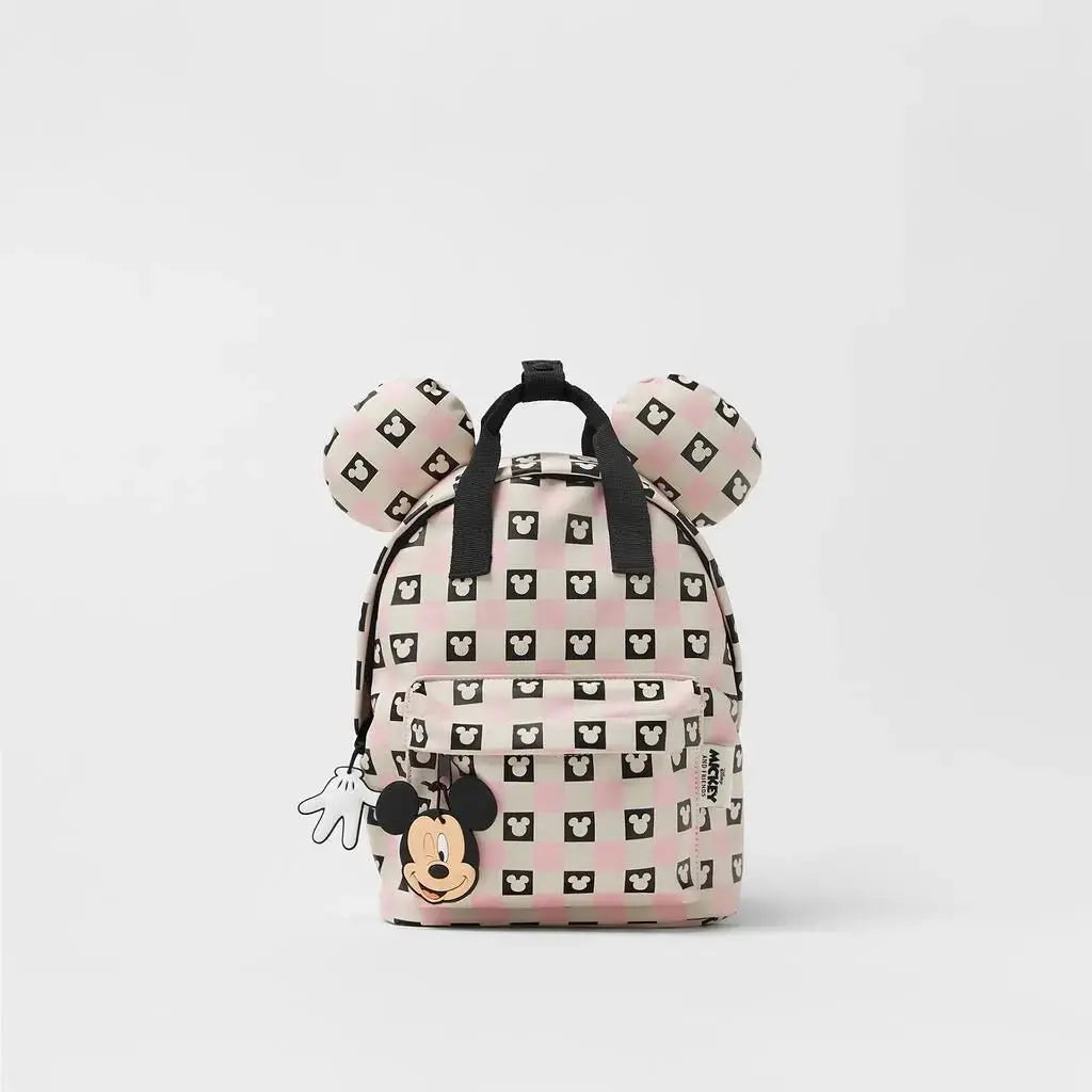 Disney Cartoon Mickey Mouse Cute Fashion Backpack Women's Minnie Canvas School Bag Fashion Large Capacity Backpack Girls Mochila Lonzaro Kids