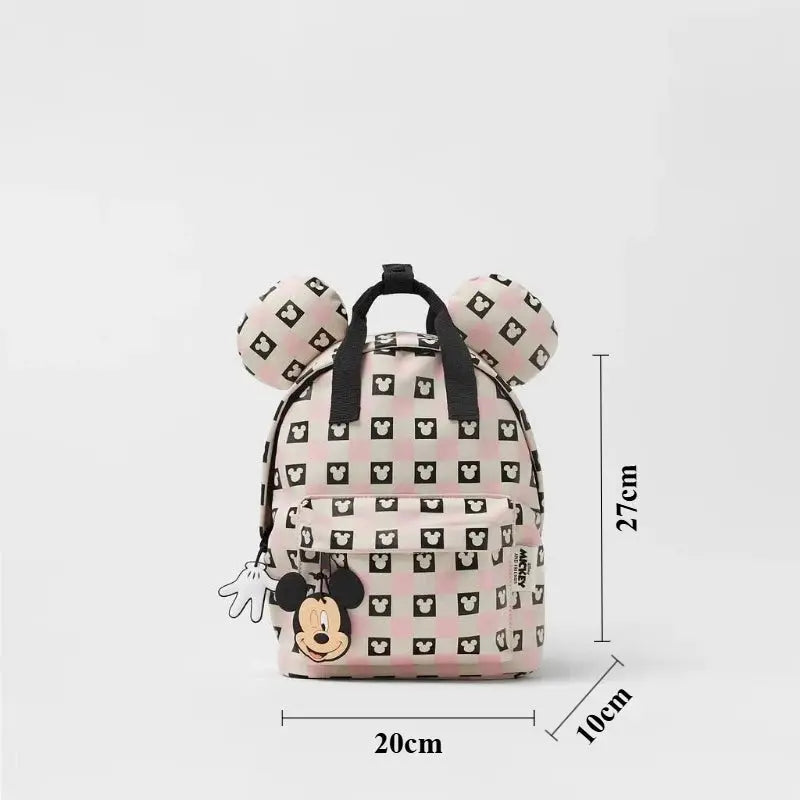 Disney Cartoon Mickey Mouse Cute Fashion Backpack Women's Minnie Canvas School Bag Fashion Large Capacity Backpack Girls Mochila Lonzaro Kids