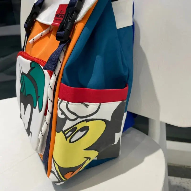 Disney Cartoon Mickey Mouse Cute Fashion Backpack Women's Minnie Canvas School Bag Fashion Large Capacity Backpack Girls Mochila Lonzaro Kids