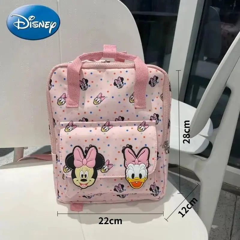 Disney Cartoon Mickey Mouse Cute Fashion Backpack Women's Minnie Canvas School Bag Fashion Large Capacity Backpack Girls Mochila Lonzaro Kids
