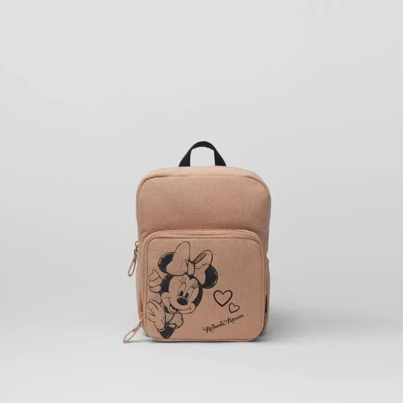 Disney Cartoon Mickey Mouse Cute Fashion Backpack Women's Minnie Canvas School Bag Fashion Large Capacity Backpack Girls Mochila Lonzaro Kids