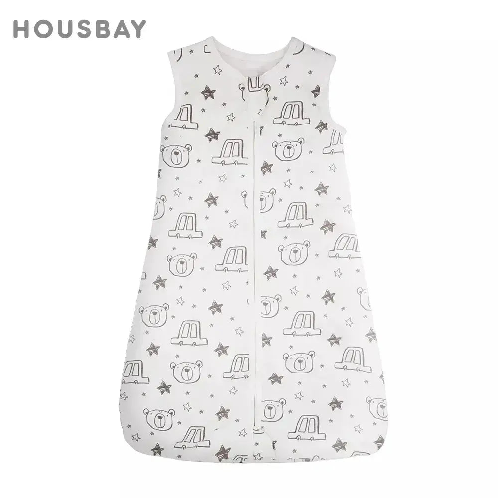Sleeping Bags For Baby 3-18Months Summer Thin Baby One-Piece Sleepwear Cute Bear Print Cartoon Sleepsack Anti-Kick Blanket Lonzaro Kids