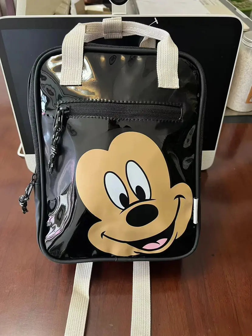 Disney Cartoon Mickey Mouse Cute Fashion Backpack Women's Minnie Canvas School Bag Fashion Large Capacity Backpack Girls Mochila Lonzaro Kids