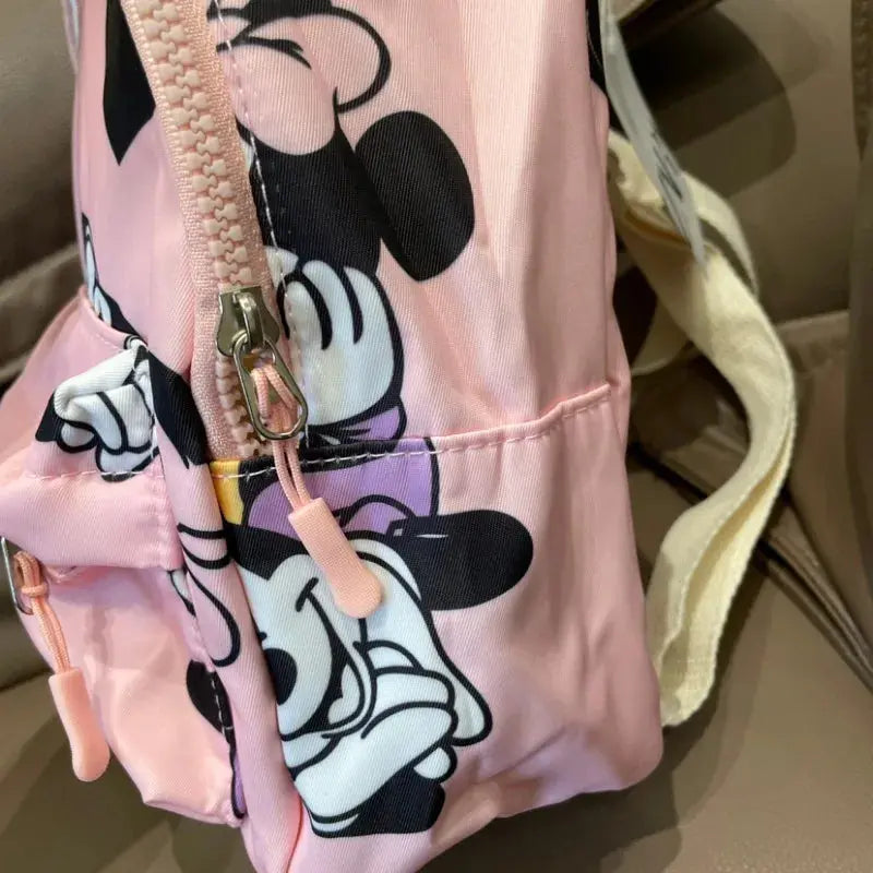 Disney Cartoon Mickey Mouse Cute Fashion Backpack Women's Minnie Canvas School Bag Fashion Large Capacity Backpack Girls Mochila Lonzaro Kids