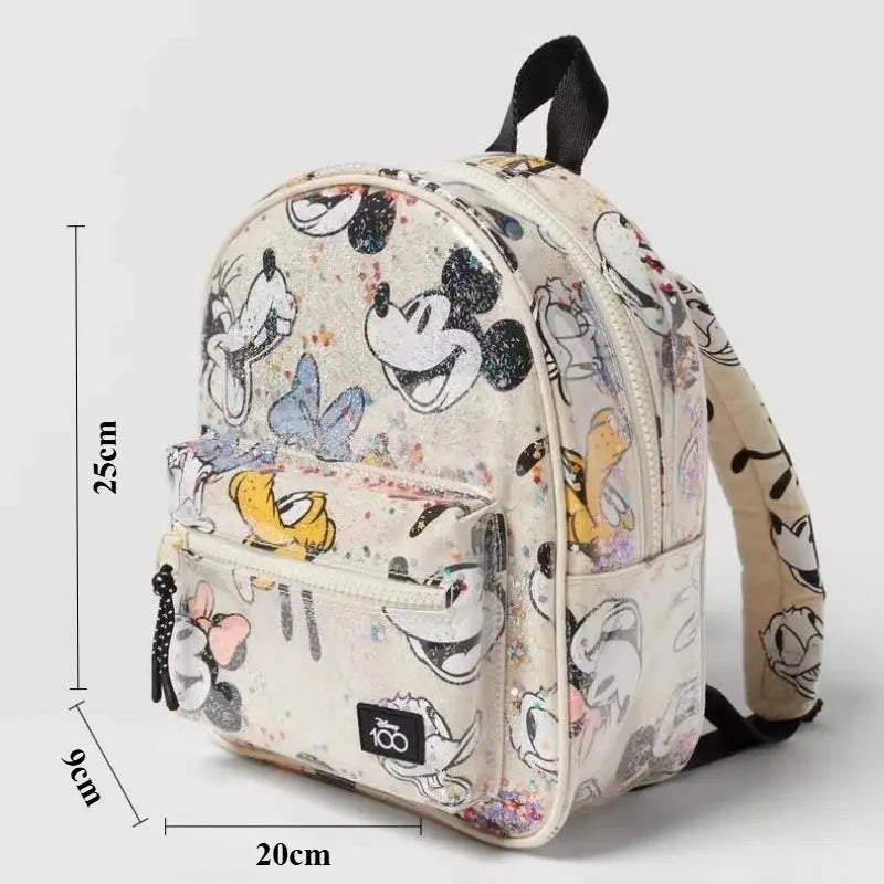 Disney Cartoon Mickey Mouse Cute Fashion Backpack Women's Minnie Canvas School Bag Fashion Large Capacity Backpack Girls Mochila Lonzaro Kids