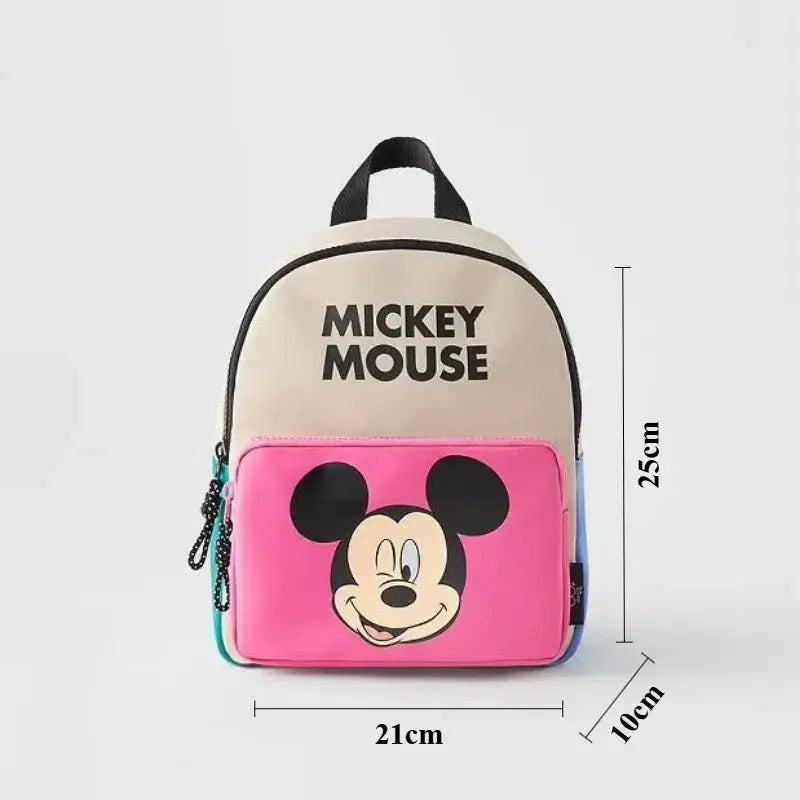 Disney Cartoon Mickey Mouse Cute Fashion Backpack Women's Minnie Canvas School Bag Fashion Large Capacity Backpack Girls Mochila Lonzaro Kids