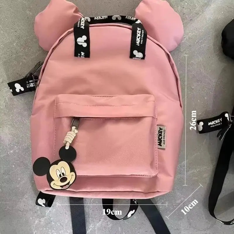 Disney Cartoon Mickey Mouse Cute Fashion Backpack Women's Minnie Canvas School Bag Fashion Large Capacity Backpack Girls Mochila Lonzaro Kids
