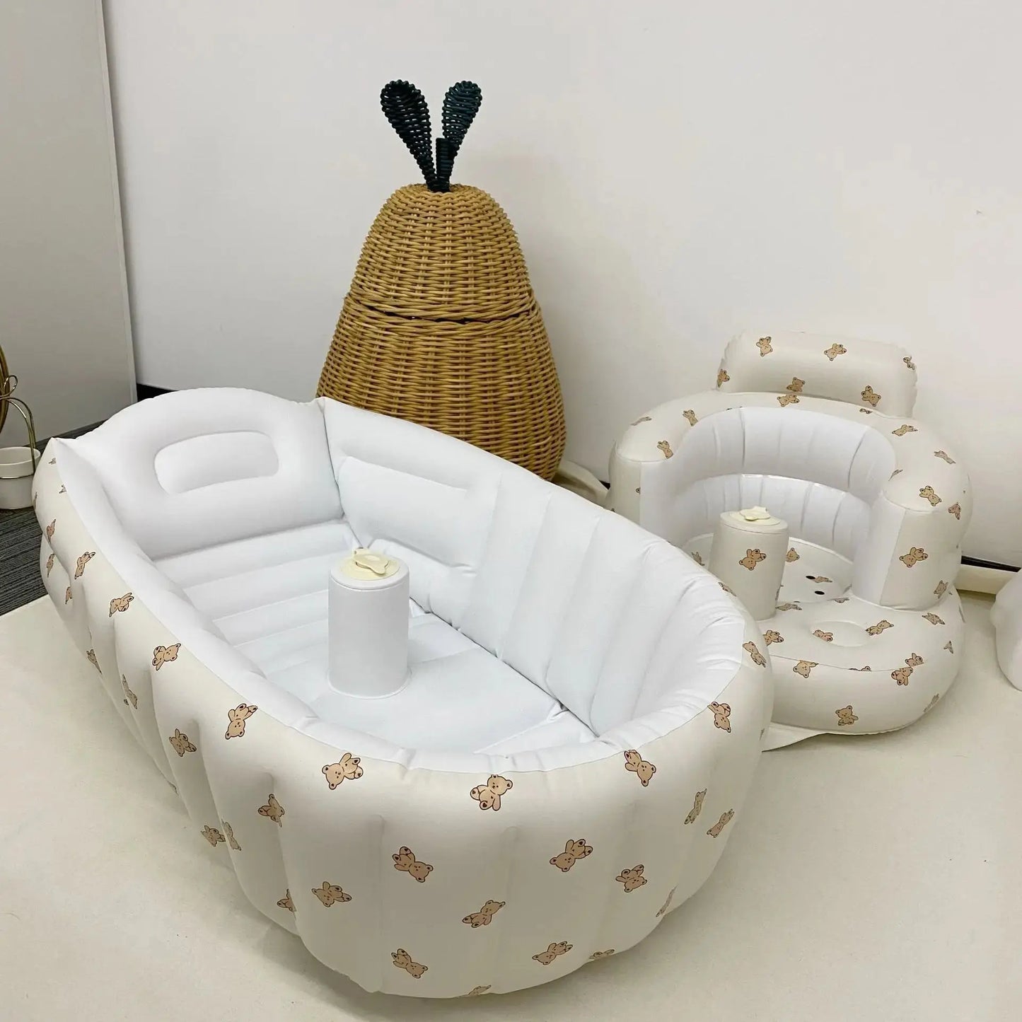 Baby shower basin, baby folding inflatable learning seat, multifunctional dining chair, bath bench, small sofa, shower basin Lonzaro Kids