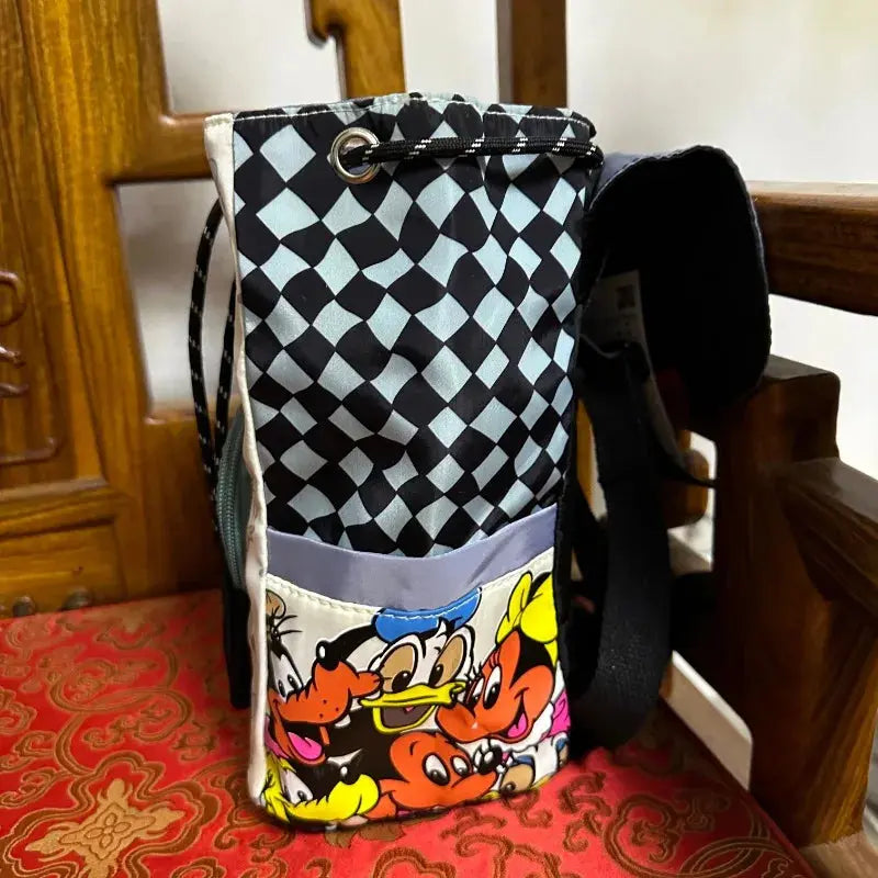 Disney Cartoon Mickey Mouse Cute Fashion Backpack Women's Minnie Canvas School Bag Fashion Large Capacity Backpack Girls Mochila Lonzaro Kids