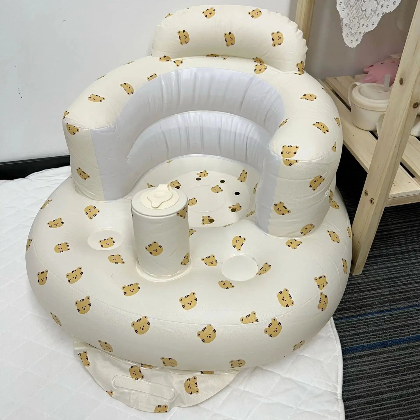 Baby shower basin, baby folding inflatable learning seat, multifunctional dining chair, bath bench, small sofa, shower basin Lonzaro Kids