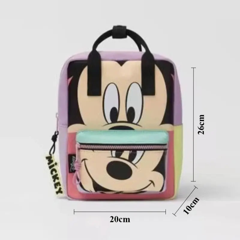Disney Cartoon Mickey Mouse Cute Fashion Backpack Women's Minnie Canvas School Bag Fashion Large Capacity Backpack Girls Mochila Lonzaro Kids