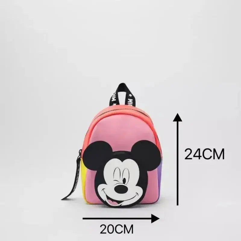 Disney Cartoon Mickey Mouse Cute Fashion Backpack Women's Minnie Canvas School Bag Fashion Large Capacity Backpack Girls Mochila Lonzaro Kids