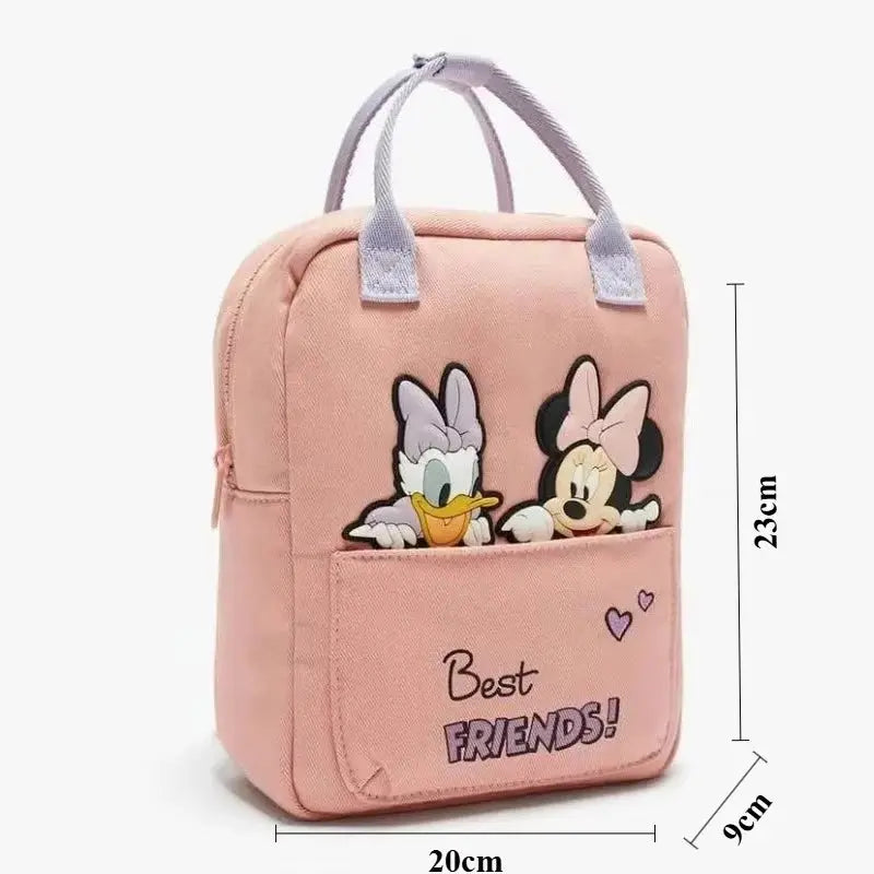 Disney Cartoon Mickey Mouse Cute Fashion Backpack Women's Minnie Canvas School Bag Fashion Large Capacity Backpack Girls Mochila Lonzaro Kids