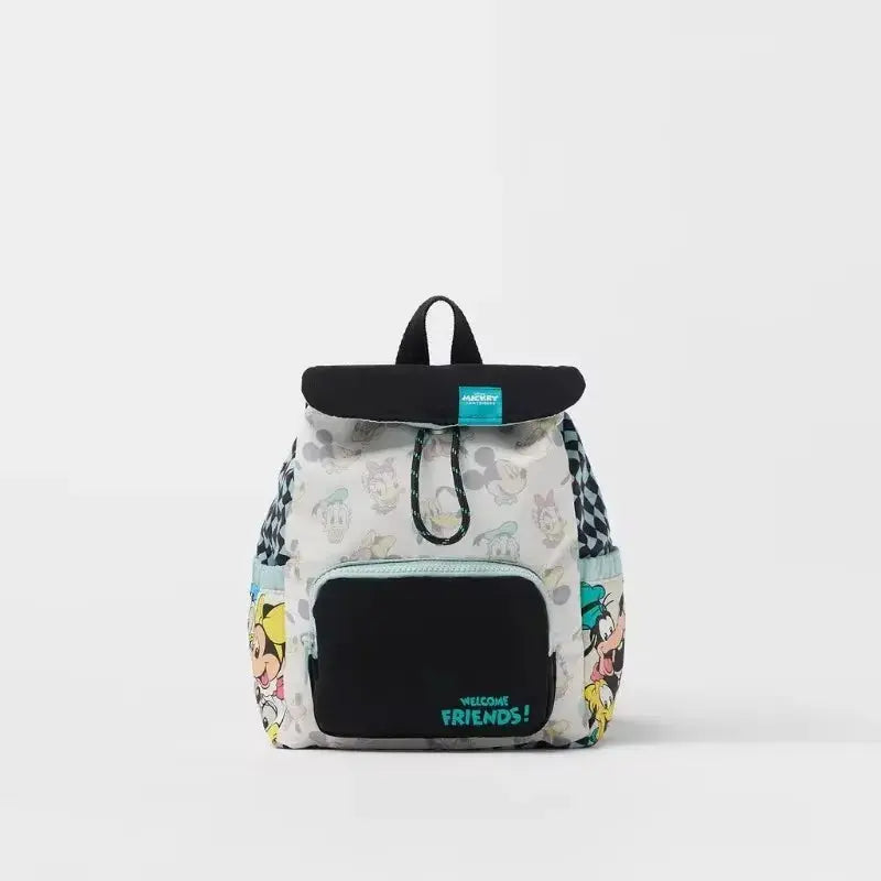 Disney Cartoon Mickey Mouse Cute Fashion Backpack Women's Minnie Canvas School Bag Fashion Large Capacity Backpack Girls Mochila Lonzaro Kids