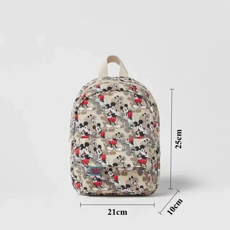 Disney Cartoon Mickey Mouse Cute Fashion Backpack Women's Minnie Canvas School Bag Fashion Large Capacity Backpack Girls Mochila Lonzaro Kids