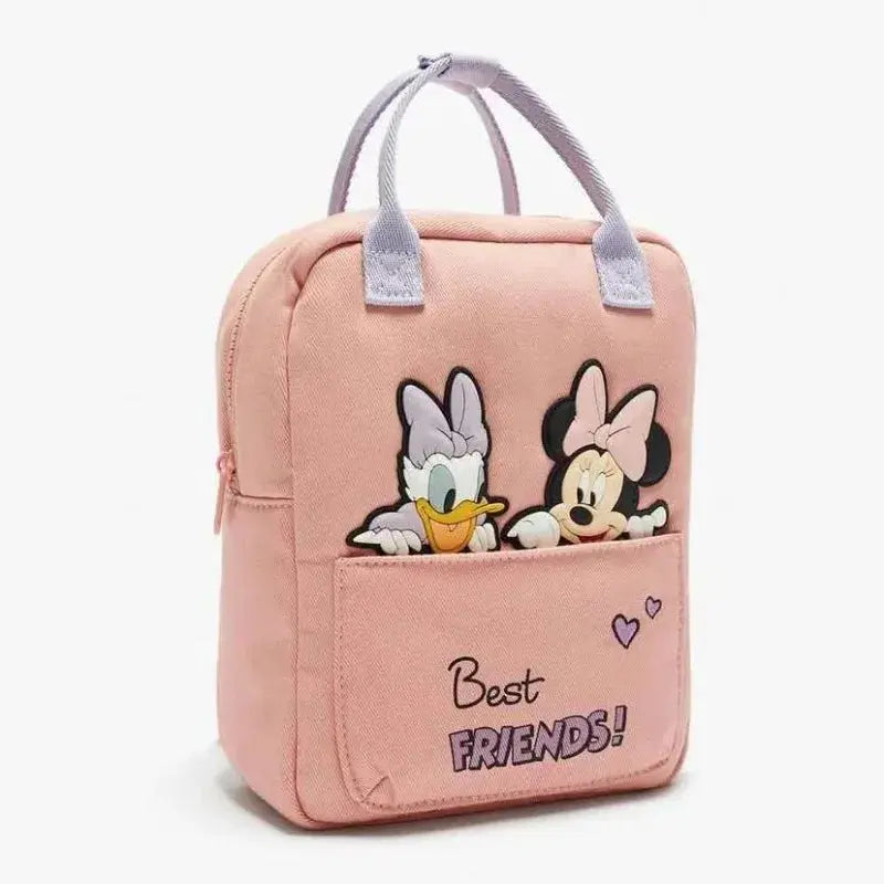Disney Cartoon Mickey Mouse Cute Fashion Backpack Women's Minnie Canvas School Bag Fashion Large Capacity Backpack Girls Mochila Lonzaro Kids