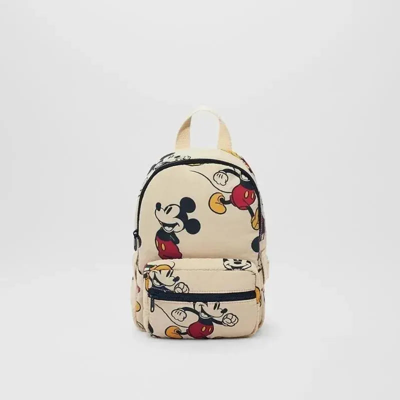 Disney Cartoon Mickey Mouse Cute Fashion Backpack Women's Minnie Canvas School Bag Fashion Large Capacity Backpack Girls Mochila Lonzaro Kids