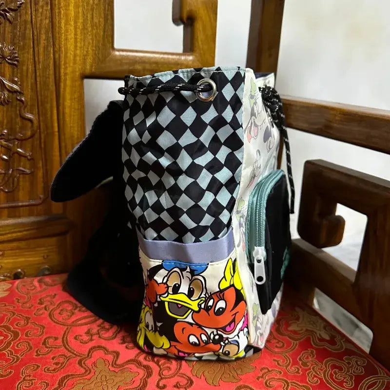 Disney Cartoon Mickey Mouse Cute Fashion Backpack Women's Minnie Canvas School Bag Fashion Large Capacity Backpack Girls Mochila Lonzaro Kids