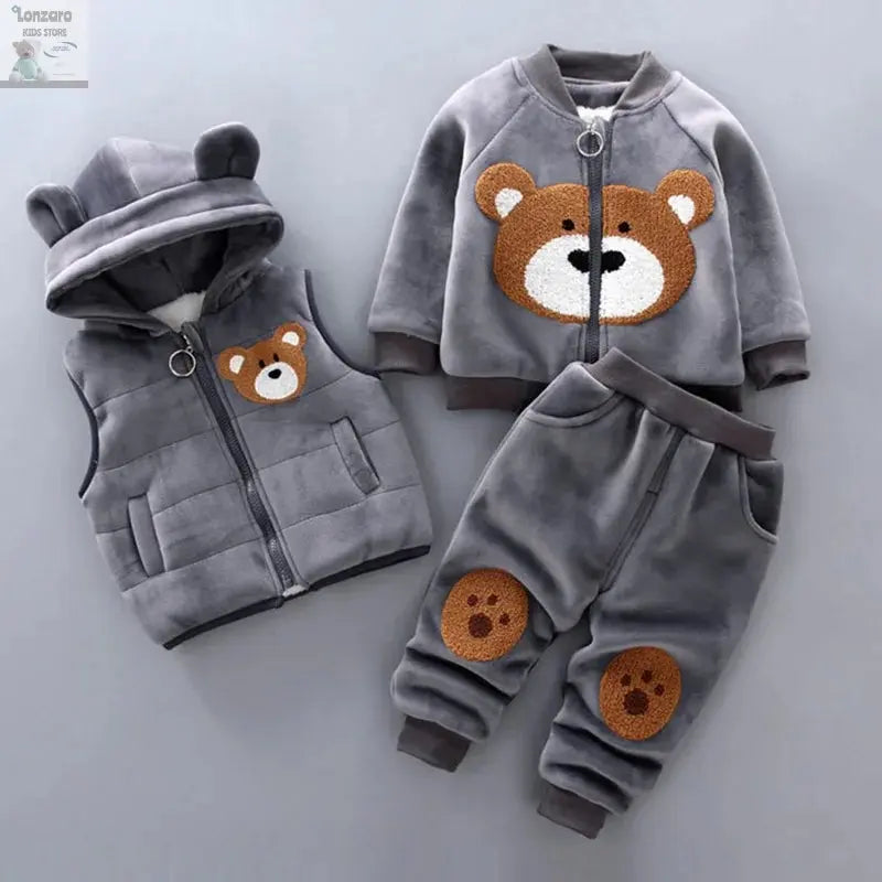 Schattige Fleece Baby Set met Beer print Lonzaro Kids