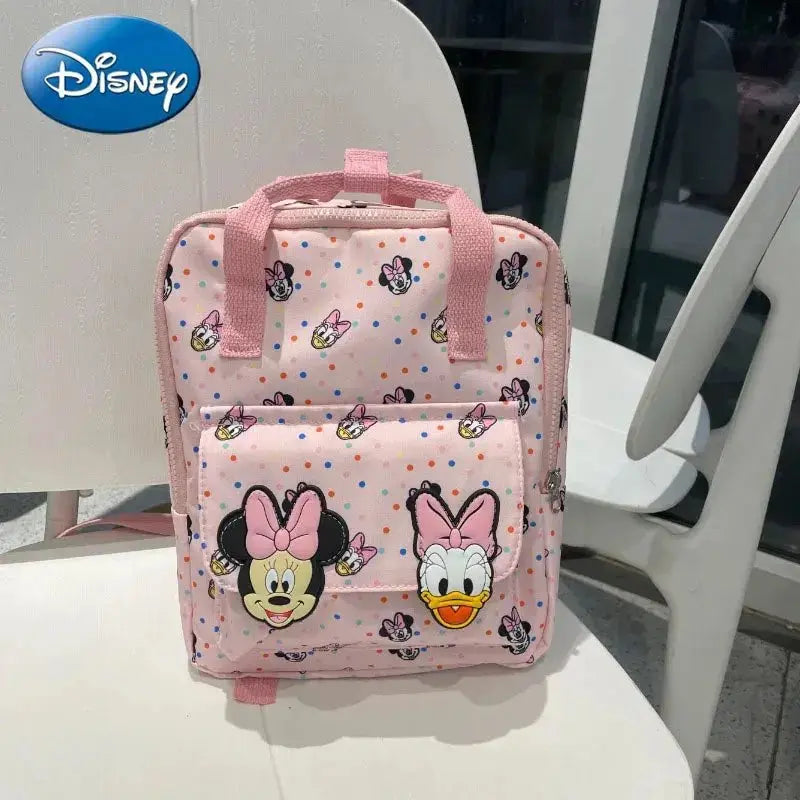 Disney Cartoon Mickey Mouse Cute Fashion Backpack Women's Minnie Canvas School Bag Fashion Large Capacity Backpack Girls Mochila Lonzaro Kids