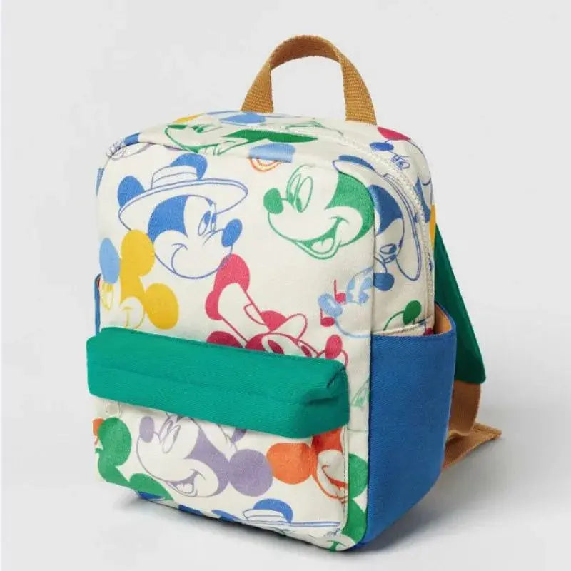 Disney Cartoon Mickey Mouse Cute Fashion Backpack Women's Minnie Canvas School Bag Fashion Large Capacity Backpack Girls Mochila Lonzaro Kids