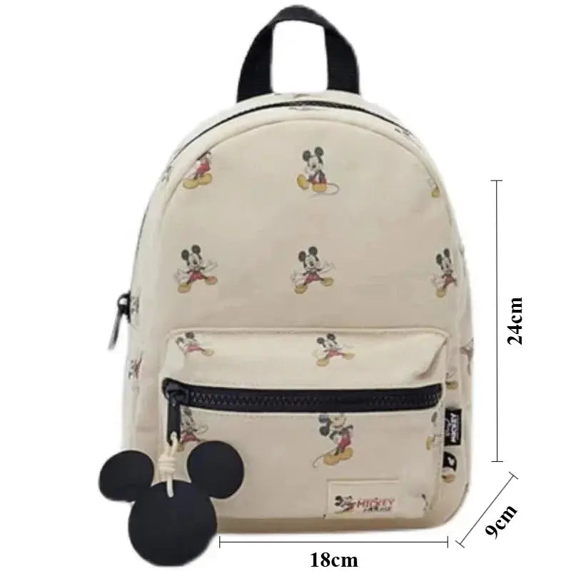 Disney Cartoon Mickey Mouse Cute Fashion Backpack Women's Minnie Canvas School Bag Fashion Large Capacity Backpack Girls Mochila Lonzaro Kids