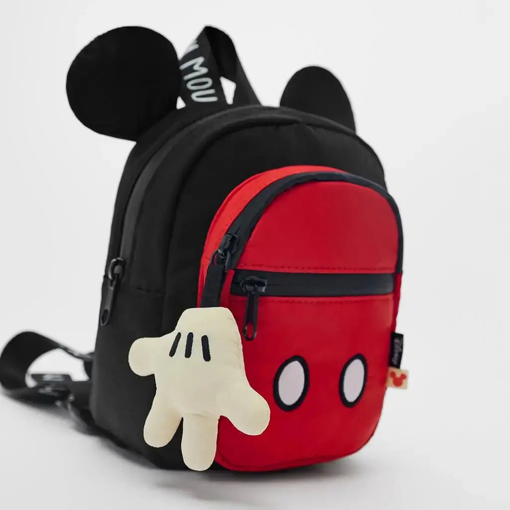 Disney Cartoon Mickey Mouse Cute Fashion Backpack Women's Minnie Canvas School Bag Fashion Large Capacity Backpack Girls Mochila Lonzaro Kids