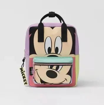 Disney Cartoon Mickey Mouse Cute Fashion Backpack Women's Minnie Canvas School Bag Fashion Large Capacity Backpack Girls Mochila Lonzaro Kids