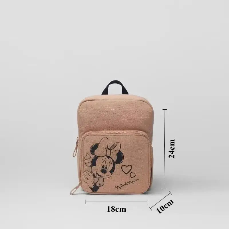 Disney Cartoon Mickey Mouse Cute Fashion Backpack Women's Minnie Canvas School Bag Fashion Large Capacity Backpack Girls Mochila Lonzaro Kids
