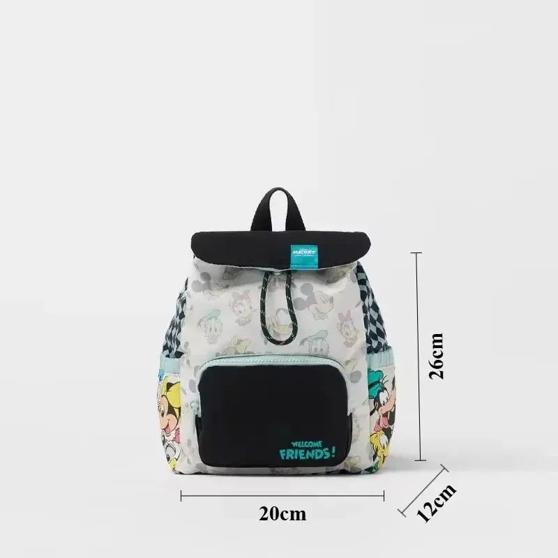 Disney Cartoon Mickey Mouse Cute Fashion Backpack Women's Minnie Canvas School Bag Fashion Large Capacity Backpack Girls Mochila Lonzaro Kids