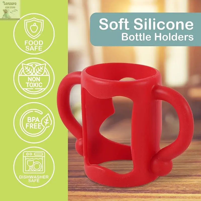 Siliconen Handgreep voor Smalle Flessen - BPA-vrij - Lonzaro Kids