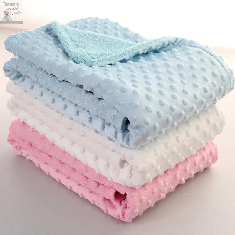 Spring Baby Blanket Warm Double Layer Swaddle Wrap Newborn Thermal Soft Fleece Bath Towel Baby Stroller Blanket Sleepsack 76*102 Lonzaro Kids