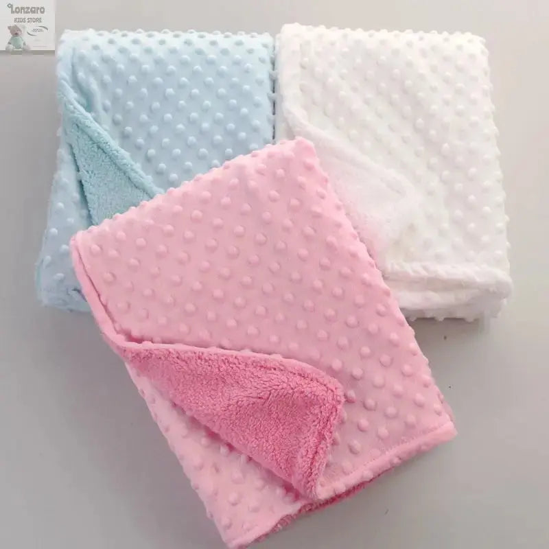 Spring Baby Blanket Warm Double Layer Swaddle Wrap Newborn Thermal Soft Fleece Bath Towel Baby Stroller Blanket Sleepsack 76*102 Lonzaro Kids