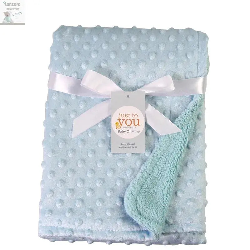 Spring Baby Blanket Warm Double Layer Swaddle Wrap Newborn Thermal Soft Fleece Bath Towel Baby Stroller Blanket Sleepsack 76*102 Lonzaro Kids