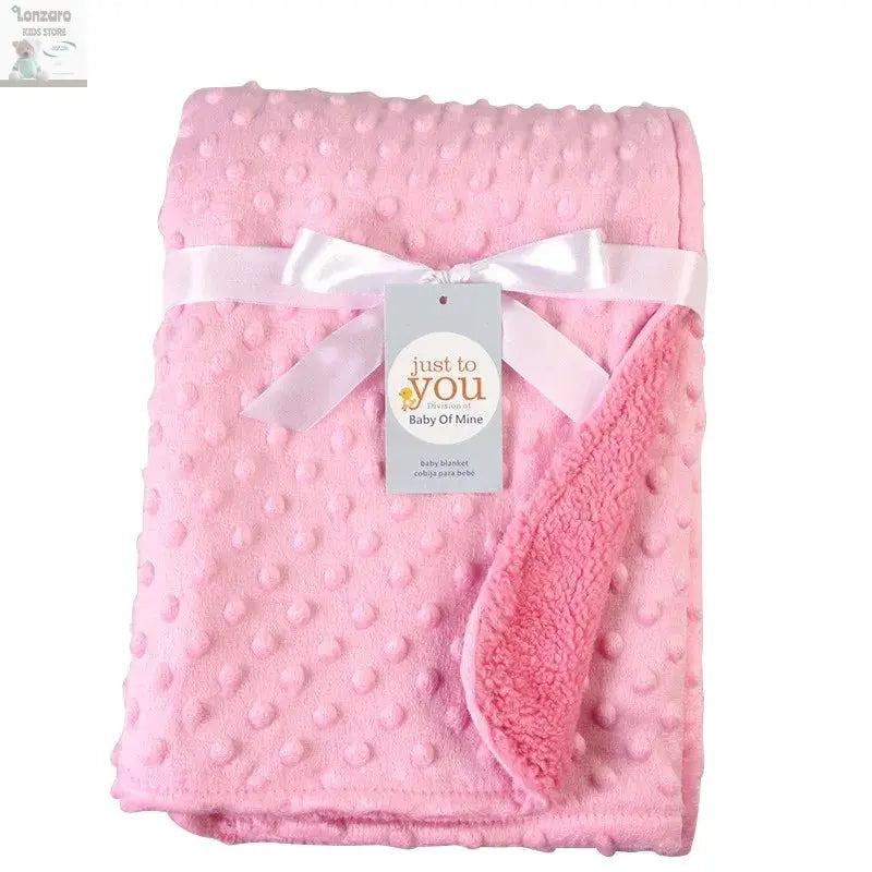 Spring Baby Blanket Warm Double Layer Swaddle Wrap Newborn Thermal Soft Fleece Bath Towel Baby Stroller Blanket Sleepsack 76*102 Lonzaro Kids