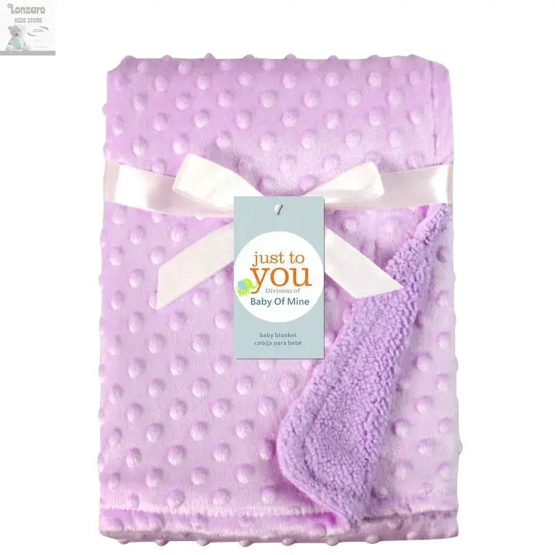 Spring Baby Blanket Warm Double Layer Swaddle Wrap Newborn Thermal Soft Fleece Bath Towel Baby Stroller Blanket Sleepsack 76*102 Lonzaro Kids