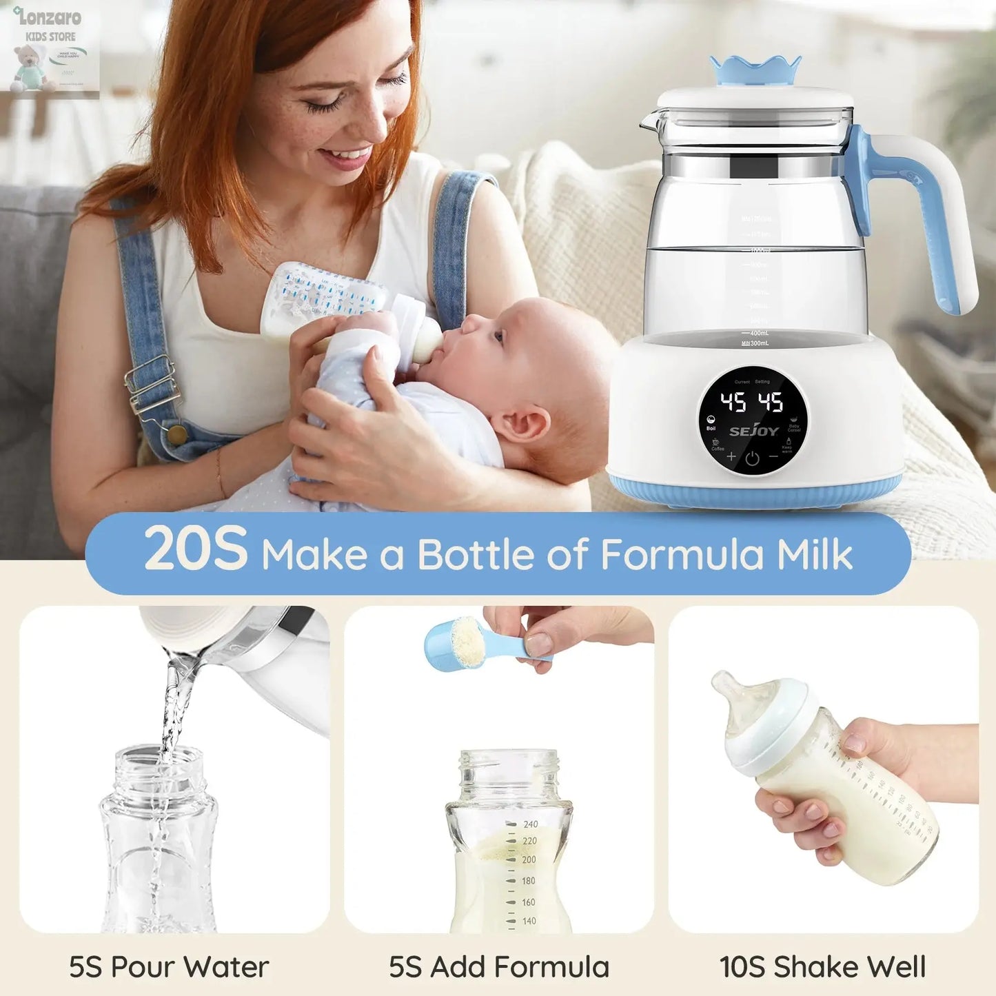 Thermostatische Waterkoker Warm tot 72 Uur - Lonzaro Kids