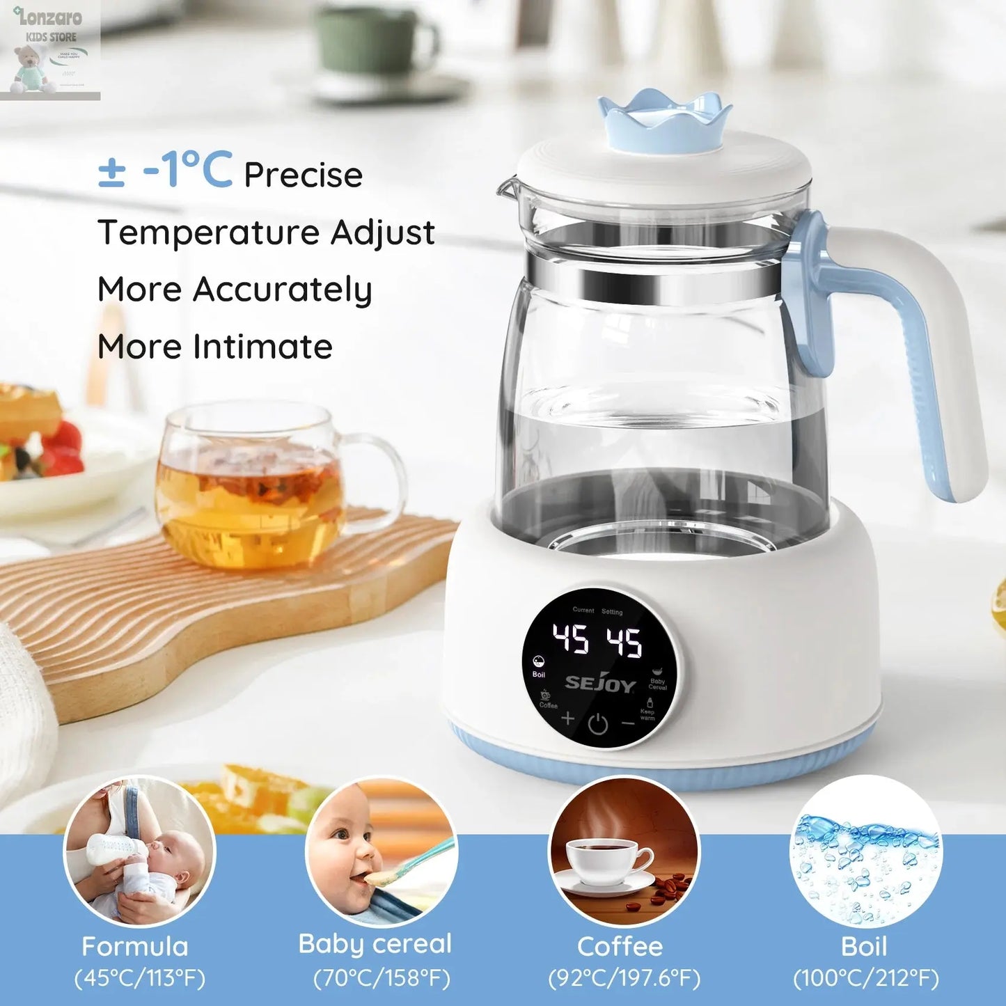 Thermostatische Waterkoker Warm tot 72 Uur - Lonzaro Kids