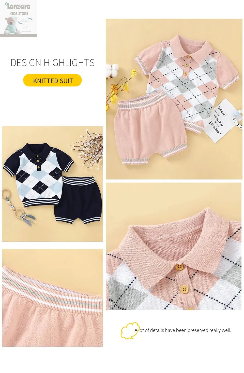 Tweedelige Set met Leuke Prints - Lonzaro Kids