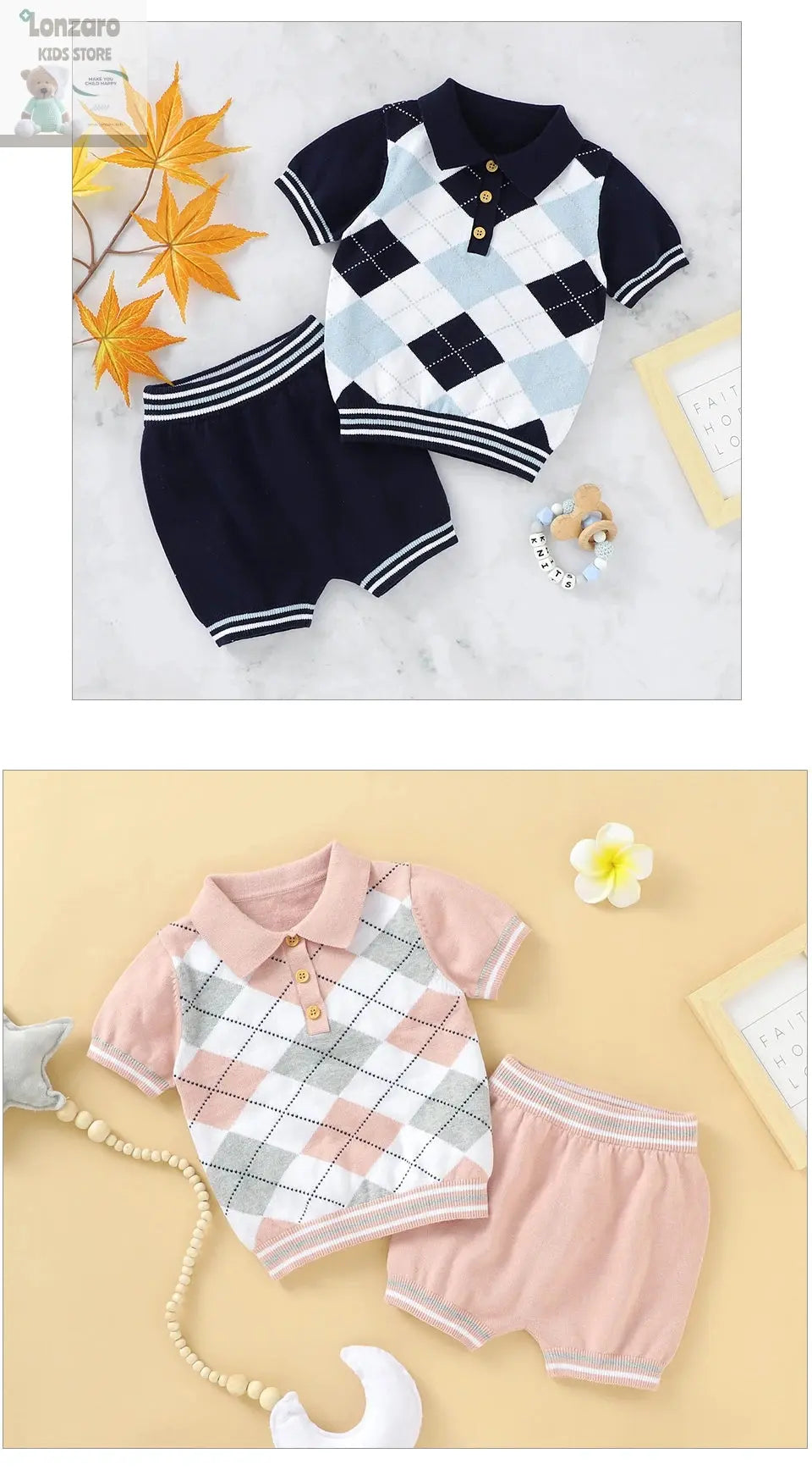 Tweedelige Set met Leuke Prints - Lonzaro Kids
