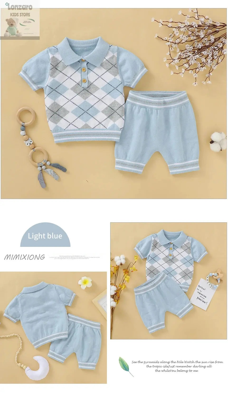 Tweedelige Set met Leuke Prints - Lonzaro Kids