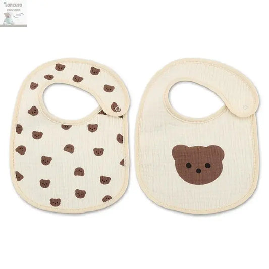 2pcs Cotton Gauze Baby Bibs U Shaped Newborn Infants Waterproof Printing Burp Cloths Saliva Towel for Baby Boys Girls Lonzaro Kids