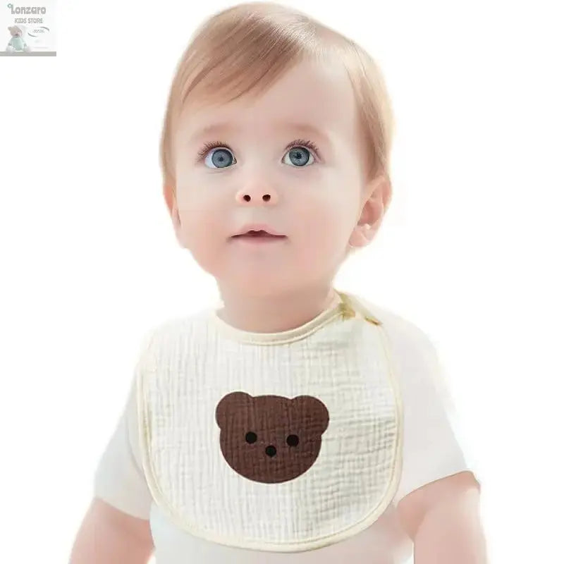 2pcs Cotton Gauze Baby Bibs U Shaped Newborn Infants Waterproof Printing Burp Cloths Saliva Towel for Baby Boys Girls Lonzaro Kids