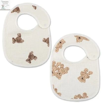 2pcs Cotton Gauze Baby Bibs U Shaped Newborn Infants Waterproof Printing Burp Cloths Saliva Towel for Baby Boys Girls Lonzaro Kids
