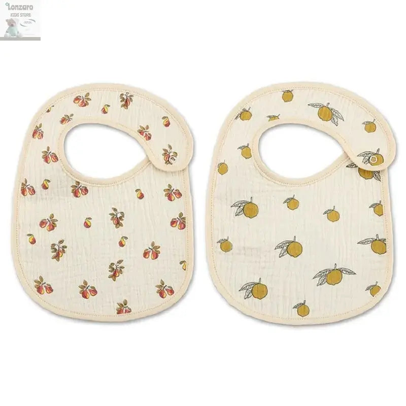 2pcs Cotton Gauze Baby Bibs U Shaped Newborn Infants Waterproof Printing Burp Cloths Saliva Towel for Baby Boys Girls Lonzaro Kids