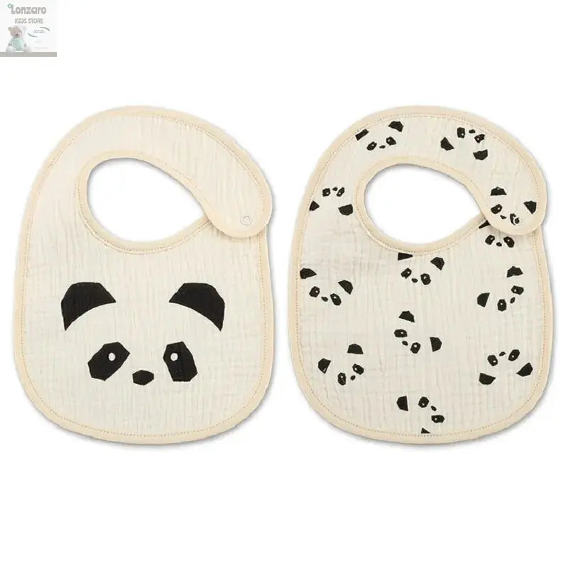 2pcs Cotton Gauze Baby Bibs U Shaped Newborn Infants Waterproof Printing Burp Cloths Saliva Towel for Baby Boys Girls Lonzaro Kids
