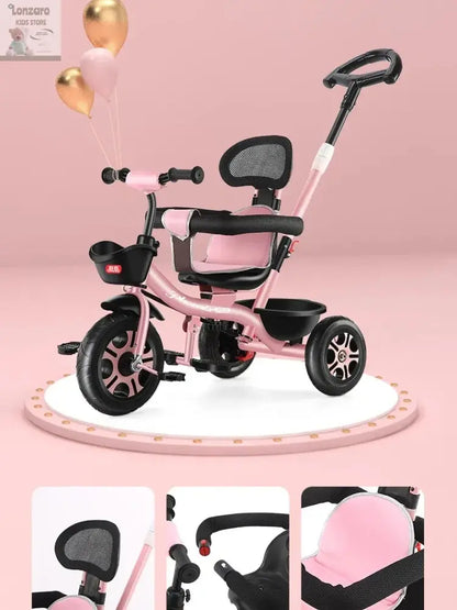 Driewielige Kinderen Pedal auto met Opvouwbare Stroller - Lonzaro Kids