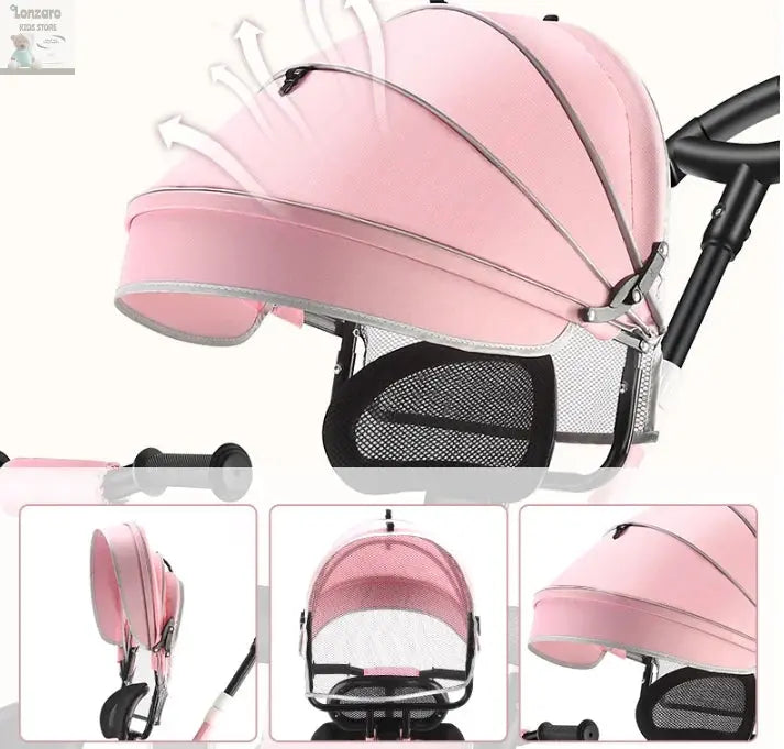 Driewielige Kinderen Pedal auto met Opvouwbare Stroller - Lonzaro Kids