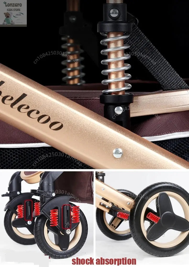 3-in-1 Kinderwagen met Hoge Rugleuning Lonzaro Kids