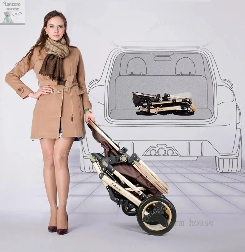 3-in-1 Kinderwagen met Hoge Rugleuning Lonzaro Kids